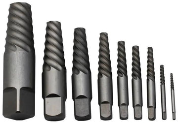 1 - 9 Carbon Steel Spiral Flute Screw Extractor Set - High Performance & Durable Cutting Tool | Drill America - Bayou Tool