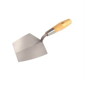 Bon 11-247 Bucket Trowel - Carbon Steel 7" X  5-1/2" Wood Handle Blade tapers from 5-1/2" to 3-3/8" | Masonry Tool for Pros