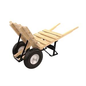 Bon Pro Plus 11-660 Brick & Tile Barrow - Double Knobby Tire Wood Handle| Masonry Tool for Pros