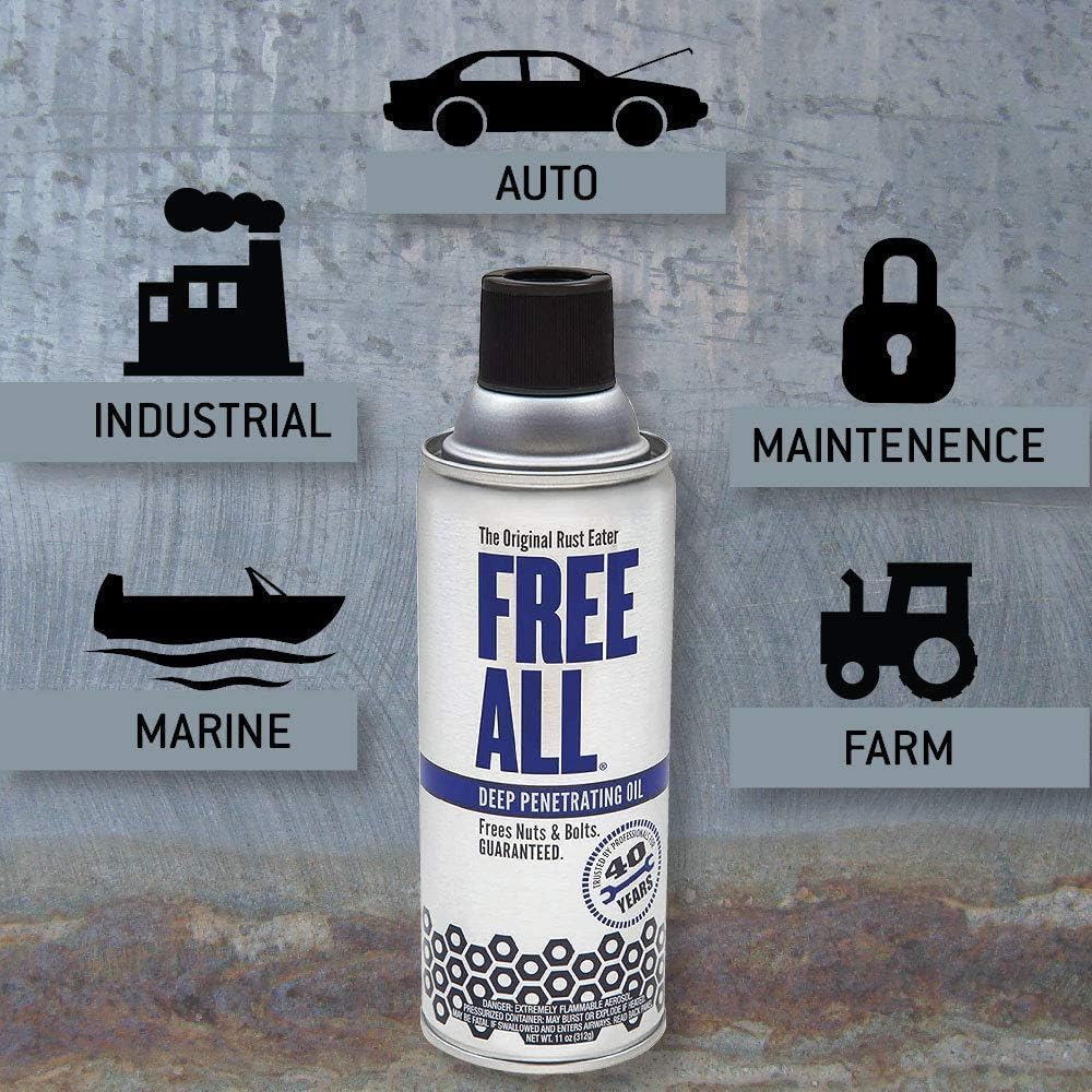 11 oz Free All Deep Penetrating Oil - Powerful Lubricant for All Your Industrial Needs - Bayou Tool