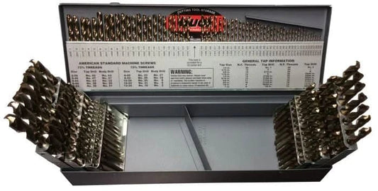115 Piece Cobalt Jobber Length Drill Bit Set, 1/16" - 1/2" A - Z and 1 - 60, D/ACO Series - High Performance & Durable Cutting Tool | Drill America - Bayou Tool