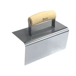 Bon 12-411 Step Tool - Outside 8" X 4" - 1/2" Radius 4" Lip Wood Handle 1/2" radius | Concrete Tool for Pros