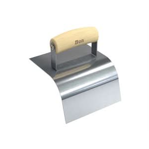 Bon 12-413 Curb Tool - 6" X 5" - 2" Radius Wood Handle 16 gauge stainless steel | Concrete Tool for Pros