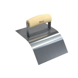Bon 12-414 Curb Tool - 6" X 5" - 3" Radius Wood Handle 16 gauge stainless steel | Concrete Tool for Pros