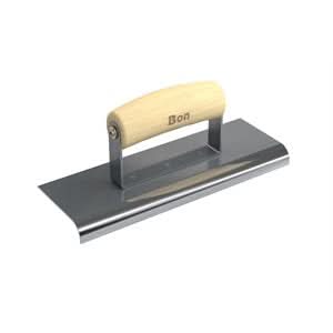 Bon 12-454 Edger - Stainless Steel 9" X 3" - 1/2" Radius X 5/8" Lip Wood Handle 9" long x 3" wide edger | Concrete Tool for Pros