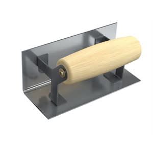 Bon 12-514 Step Tool - Inside 6" X 2 1/2" - 1/4" Radius Wood Handle 6" long | Concrete Tool for Pros