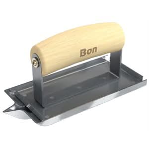 Bon 12-590 Universal Groover - Stainless Steel 6" X 3" Bit 1/2" X 1/2" Wood Handle One end turned up | Concrete Tool for Pros
