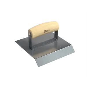 Bon 12-864 Chamfer - Stainless Steel 6" X 6" Wood Handle | Concrete Tool for Pros