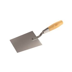 Bon 13-309 Bucket Trowel - Stainless Steel 7" X 4 7/8" To 3 5/8" Wood Handle 7" long | Masonry Tool for Pros