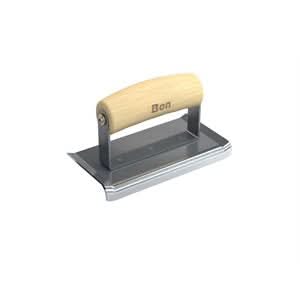 Bon 22-343 Edger Curvend 6" X 3" 3/8"R 1/2"L Wood Handle 6" long x 3" wide edger (6-Pack) | Concrete Tool for Pros - Pack of 6
