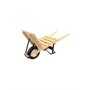 Bon Pro Plus 28-710 Brick & Tile Barrow - Single Flatfree Tire Wood Handle| Masonry Tool for Pros