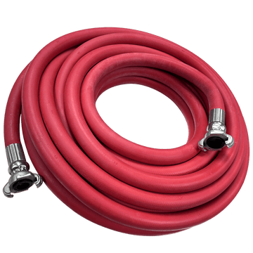 3/4" Diameter 50ft Red Jack Hammer Hose with Chicago Pneumatic™ Compatible Fittings - Bayou Tool