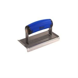 Bon 62-417 Curved End Edger - Stainless Steel 6" X 2 7/8" - 3/8" Radius X 1/2" Lip Comfort Grip Handle 6" long x 2-7/8" wide edger | Concrete Tool for Pros