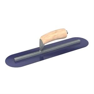 Bon Steel City 66-152 Finish Trowel - Round - Blue Steel - 16 X 4 - Wood Professional grade trowels | Concrete Tool for Pros
