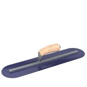 Bon Steel City 66-156 Finish Trowel - Round - Blue Steel - 20 X 5 - Wood Professional grade trowels | Concrete Tool for Pros