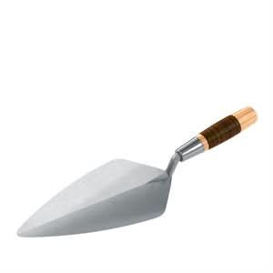 Bon Keystone 72-555 Brick Trowel Forged 11" Narrow London Leather Handle Will not weaken or crack | Masonry Tool for Pros