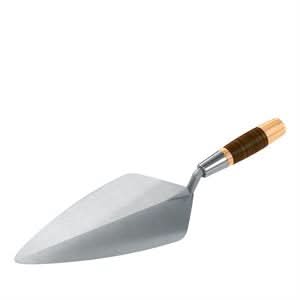 Bon Keystone 72-575 Brick Trowel Forged 12" Narrow London Leather Handle Will not weaken or crack | Masonry Tool for Pros