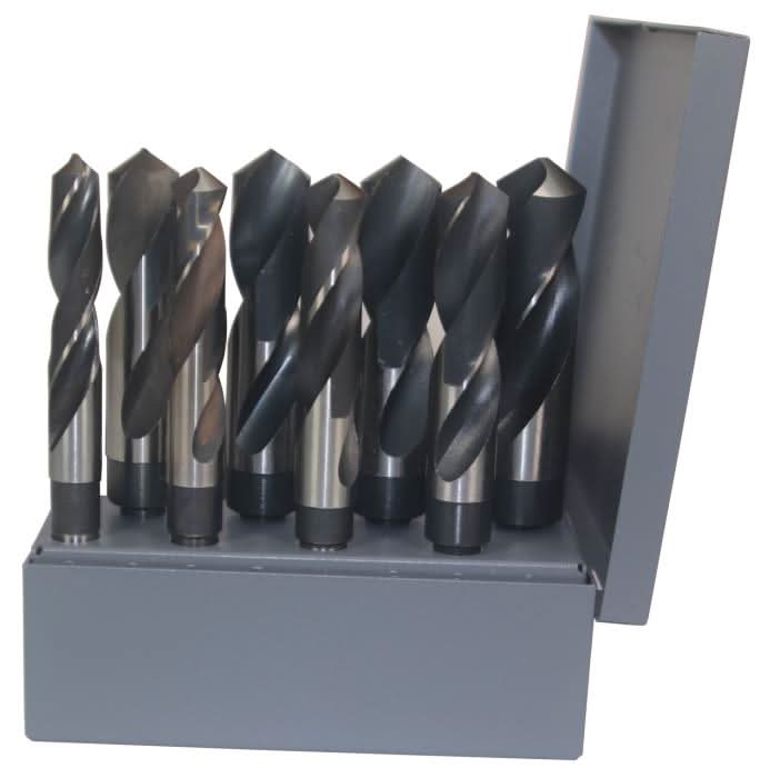 8 Piece HSS Black and Bright Reduced Shank HSS Drill Bit Set, 9/16" - 1" - High Performance & Durable Cutting Tool | Drill America - Bayou Tool