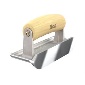 Bon Pro Plus 89-333 Edger - Bullet Stainless Steel 6" X 2 1/4" Lip 1/2" X 3/16" Wood Handle 6" long  x 2-1/2" wide edger | Concrete Tool for Pros