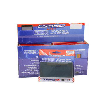 Armour Guard AGSEER Crystal Clear Blue ADF Cartridge – 2" x 4 - 1/4", Shade 9 | Auto - Darkening Welding Lens - Bayou Tool