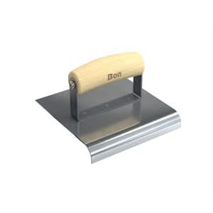 Bon 12 - 452 Edger - Stainless Steel 6" X 6" - 3/4" Radius X 7/8" Lip Wood Handle 6" long x 6" wide edger | Concrete Tool for Pros - Bayou Tool
