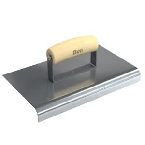 Bon 12 - 464 Edger - Stainless Steel 10" X 6" - 3/4" Radius X 1" Lip Wood Handle 10" long x 6" wide edger | Concrete Tool for Pros - Bayou Tool