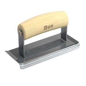Bon 12 - 470 Curved End Edger - Stainless Steel 6" X 2 1/2" - 1/4" Radius X 3/8" Lip Wood Handle 6" long x 2 - 1/2" wide edger (6 - Pack) | Concrete Tool for Pros - Pack of 6 - Bayou Tool
