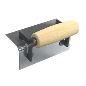 Bon 12 - 513 Step Tool - Outside 6" X 2 1/2" - 1/2" Radius Wood Handle 6" long | Concrete Tool for Pros - Bayou Tool