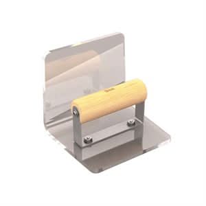 Bon 12 - 695 Step Tool - Plex Inside 6" X 5" - 1/2" Radius 5" Lip Wood Handle nan | Concrete Tool for Pros - Bayou Tool