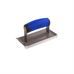 Bon 62 - 469 Curved End Edger - Stainless Steel 6" X 3" - 1/4" Radius X 3/8" Lip Comfort Grip Handle 6" long x 3" wide edger | Concrete Tool for Pros - Bayou Tool