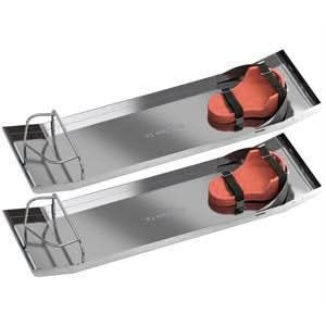 Bon 82 - 145 Knee Boards - Stainless Steel Curved End - W/Knee Pads (Pr) . | Concrete Tool for Pros - Bayou Tool