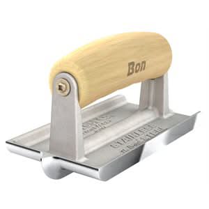 Bon Pro Plus 89 - 302 Groover - Bullet Stainless Steel 5 1/2" X 3" Bit 3/8" X 5/16" Wood Handle Last longer | Concrete Tool for Pros - Bayou Tool