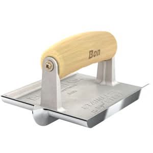 Bon Pro Plus 89 - 303 Groover - Bullet Stainless Steel 6" X 4 1/2" Bit 1/2" X 3/8" Wood Handle Last longer | Concrete Tool for Pros - Bayou Tool