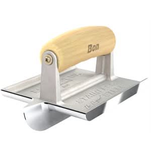 Bon Pro Plus 89 - 314 Groover - Bullet Stainless Steel 6" X 4 1/2" Bit 1" X 1/2" Wood Handle Last longer | Concrete Tool for Pros - Bayou Tool