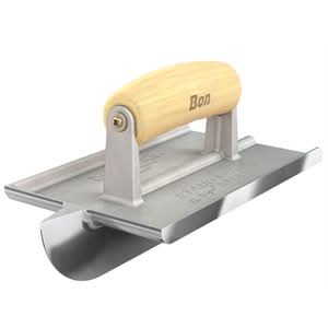 Bon Pro Plus 89 - 317 Groover - Bullet Stainless Steel 7 1/2" X 4 1/2" Bit 1 1/2" X 1/2" Wood Handle Last longer | Concrete Tool for Pros - Bayou Tool