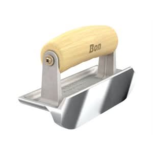 Bon Pro Plus 89 - 334 Edger - Bullet Stainless Steel 6" X 2 1/4" Lip 3/4" X 7/16" Wood Handle 6" long  x 2 - 1/2" wide edger | Concrete Tool for Pros - Bayou Tool