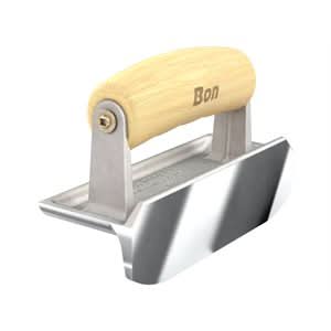 Bon Pro Plus 89 - 336 Edger - Bullet Stainless Steel 6" X 2 1/4" Lip 1" X 1/4" Wood Handle 6" long  x 2 - 1/2" wide edger | Concrete Tool for Pros - Bayou Tool