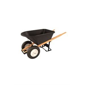 Bon Pro Plus Bon 28 - 705 Barrow - Poly 5 3/4 Cubic Feet Tray - Double Flatfree Tire Wood Handle | General Construction Tool for Pros - Bayou Tool