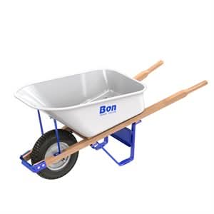 BonTradeTough Bon 34 - 234 Barrow - Steel Tray - 6 Cubic Feet - Single Knobby Pn Tire - Wood Handle | General Construction Tool for Pros - Bayou Tool