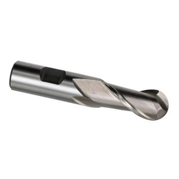 5/16" X 3/8" HSS 2 Flute Single End Ball End Mill - High Performance & Durable Cutting Tool | Drill America