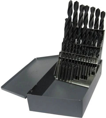 29 Piece HSS Black Oxide Jobber Length Drill Bit Set, DWDN, 1/16" - 1/2" X 3/8" Shank - High Performance & Durable Cutting Tool | Drill America