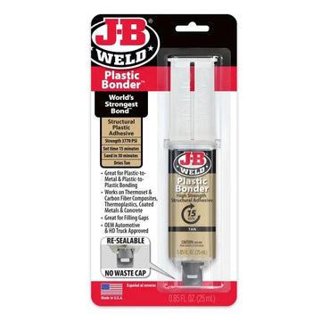 J - B Weld PlasticBonder 25ml Syringe | High - Strength Epoxy Adhesive for Plastic, Composite & Automotive Repairs - Bayou Tool