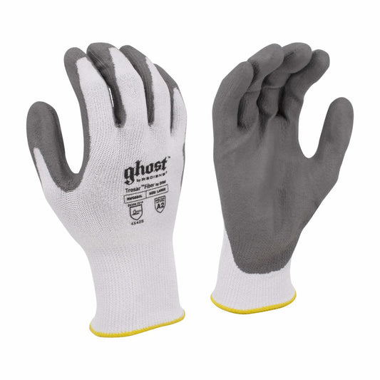 Radians Ghost Series Cut 3 White Shell - Lightweight Protective 13GA Gloves - Bayou Tool