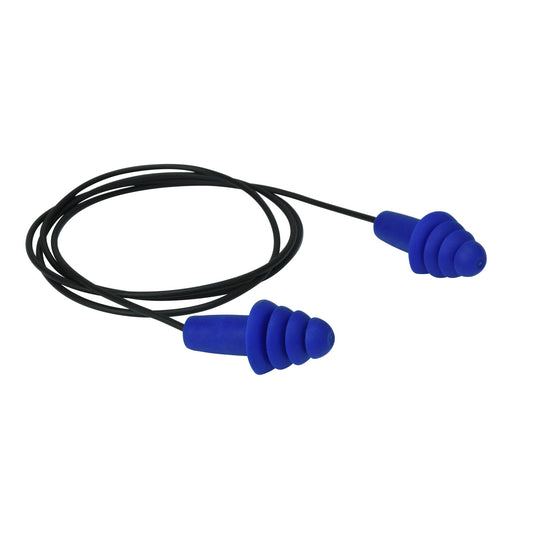 Radians Resistor II Metal Detectable Reusable Flanged Corded Earplugs - Bayou Tool