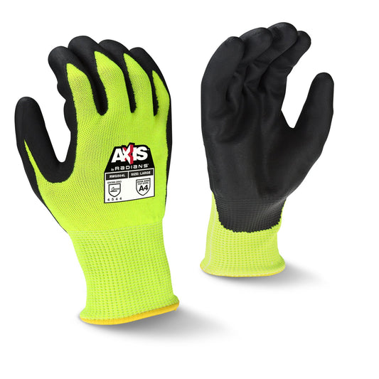 Radians RWG564 AXIS Cut Protection Level A4 High Visibility Work Glove - Bayou Tool