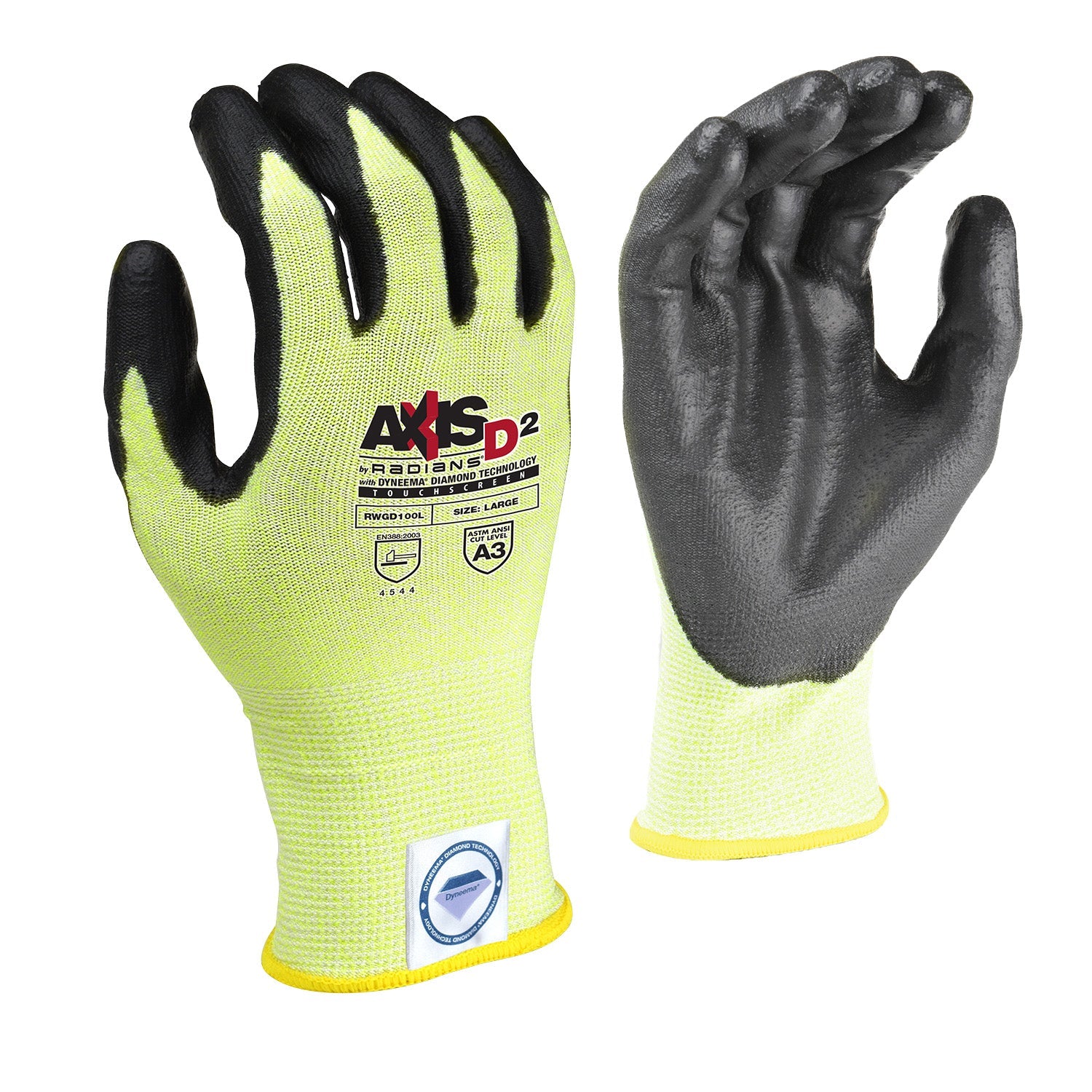 Radians RWGD100 AXIS D2 Dyneema® Cut Protection Level A4 Touchscreen Glove - Bayou Tool