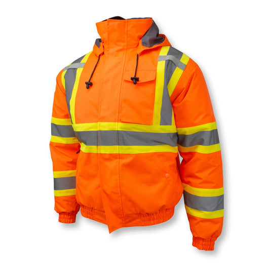 Radians SJ11QX - 3 Class 3 X - Back Quilted Bomber Jacket with Hood - Bayou Tool