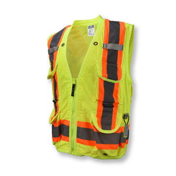 Radians SV030X - 2 Heavy Duty 10 - Pocket Cruiser Vest with Back Pouch X - Back - Bayou Tool