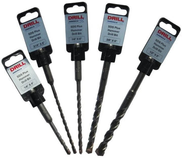 3/16" - 1/2" 5 Piece SDS-Plus Hammer Drill Bit Drill Bit Set - High Performance & Durable Cutting Tool | Drill America
