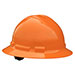 an orange hard hat on a white background